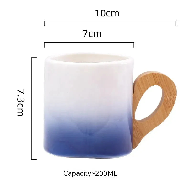 European Creative Bamboo Handle Cup Good-looking Gift Breakfast Milk Coffee Cup - Bellarte Enchanté European Creative Bamboo Handle Cup Good-looking Gift Breakfast Milk Coffee Cup